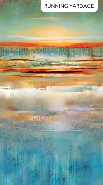 Tranquil Tides Sunrise Ombre Blue Green Tim Parker Northcott Fabrics Cotton Fabric NC-DP27612-42