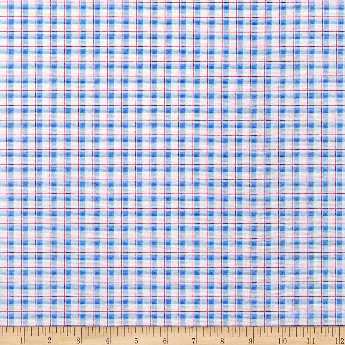 Trendy Meadow Small Plaid Blue and Red Henry Glass Cotton Fabric HG-9928-70
