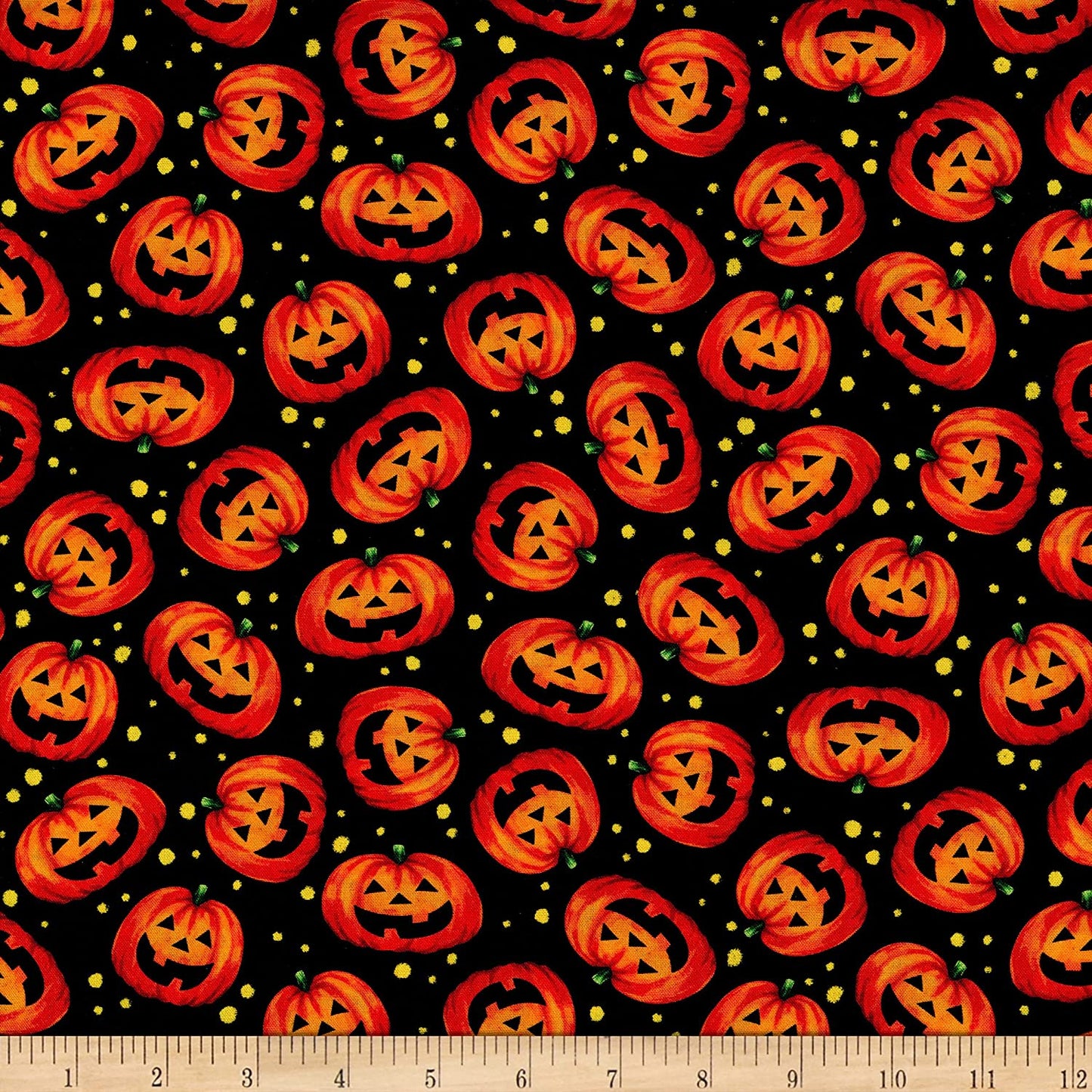 Tricks Treats Pumpkin Toss Black Gina Jane Lee Quilting Treasures Cotton Fabric