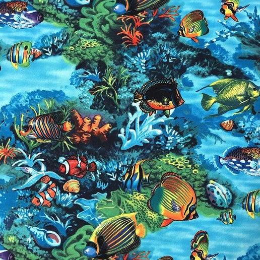 Tropical Sea Scenic Reef Timeless Treasures Cotton Fabric