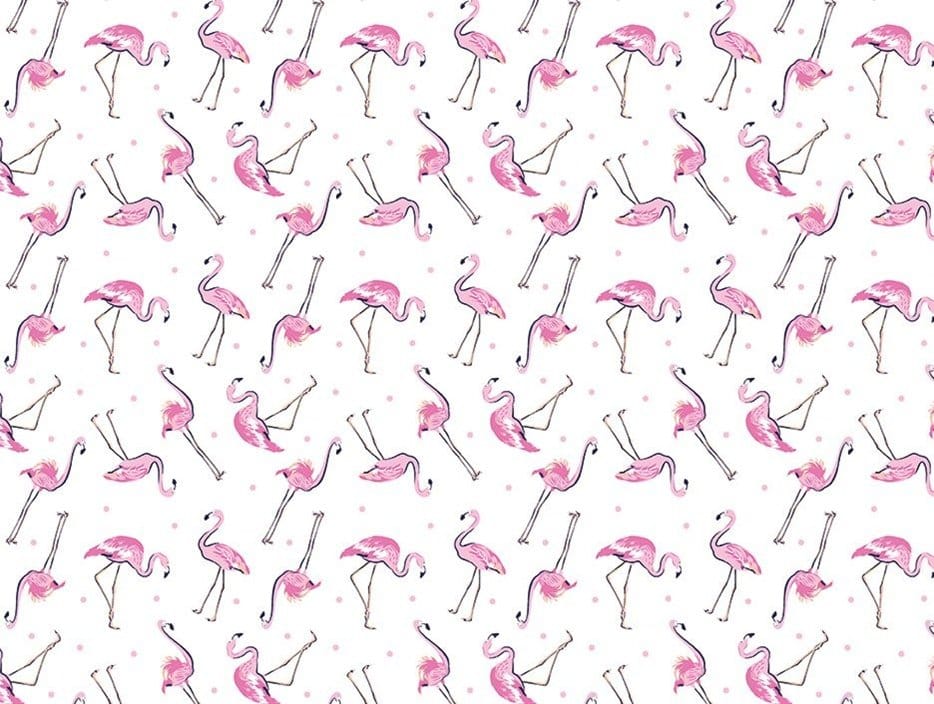 Tropical Splash Flamingo Friends White Kanvas Studio Benartex Cotton Fabric BE-15184-09 | US Fabric Shop