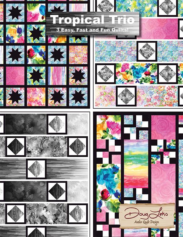 Tropical Trio Quilt Book Doug Leko Antler Quilt Design  AQD-0414