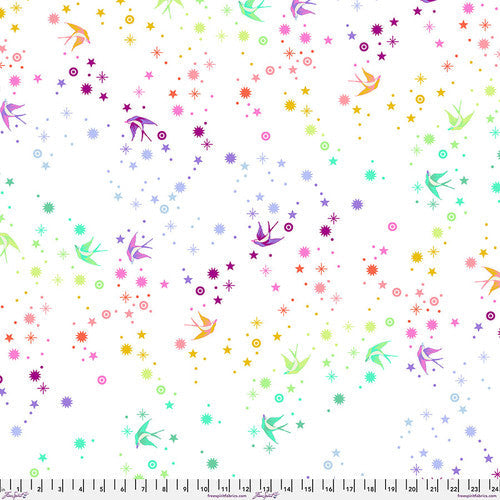 True Colors Fairy Dust White Tula Pink Free Spirit Minky Fabric FS-MKTP007.MINT