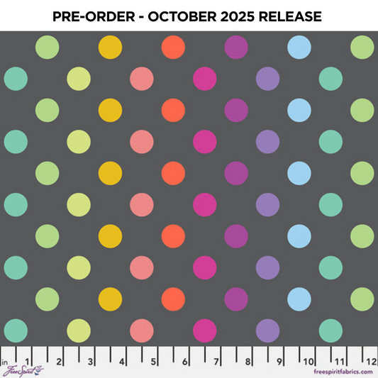PRE-ORDER | OCT 2025 | True Colors Graywork Disco Poms Carbon Tula Pink Free Spirit Cotton Fabric FS-PWTP262.CARBON