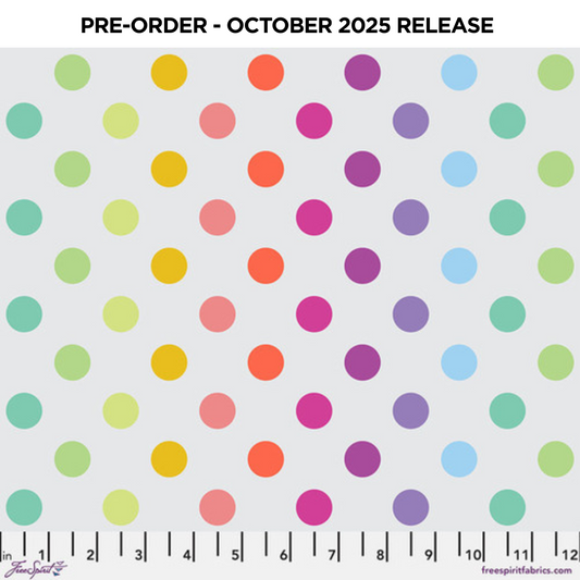 PRE-ORDER | OCT 2025 | True Colors Graywork Disco Poms Whisper Tula Pink Free Spirit Cotton Fabric FS-PWTP262.WHISPER