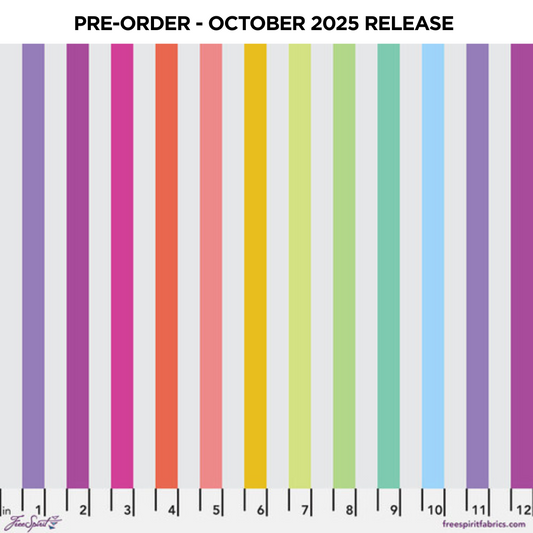PRE-ORDER | OCT 2025 | True Colors Graywork Disco Stripe Whisper Tula Pink Free Spirit Cotton Fabric FS-PWTP231.WHISPER