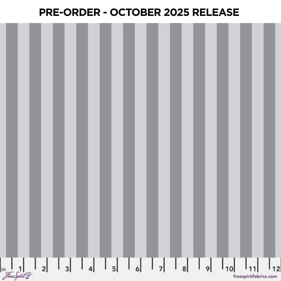 PRE-ORDER | OCT 2025 | True Colors Graywork Tent Stripe Fog Tula Pink Free Spirit Cotton Fabric FS-PWTP069.FOG