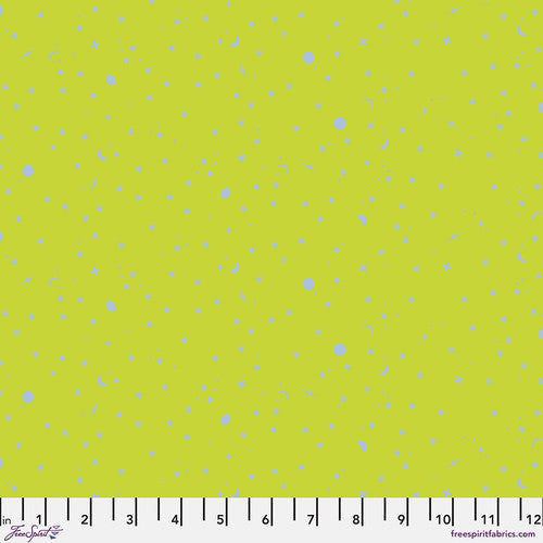 True Colors Space Sprinkles Lightning Bug Yellow Tula Pink Free Spirit Cotton Fabric FS-PWTP254.LIGHTNINGBUG
