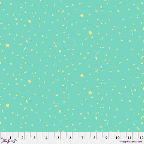 True Colors Space Sprinkles Seaglass Green Tula Pink Free Spirit Cotton Fabric FS-PWTP254.SEAGLASS