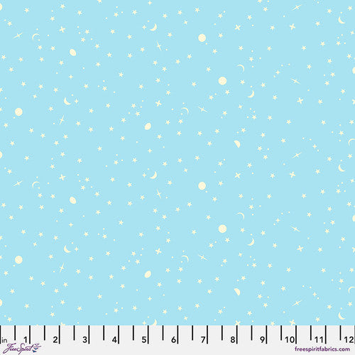 True Colors Space Sprinkles Waterfall Sky Blue Tula Pink Free Spirit Cotton Fabric FS-PWTP254.WATERFALL