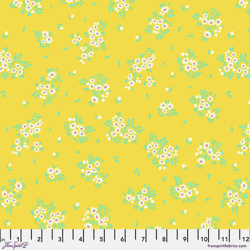 True Colors What a Ditz Buttercup Yellow Tula Pink Free Spirit Cotton Fabric FS-PWTP253.BUTTERCUP