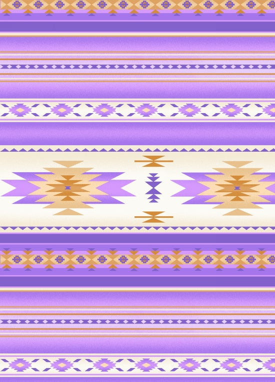 Tucson Aztec Southwestern Native American Stripe Lavender Elizabeth's Studio Cotton Fabric ES-201-LAV