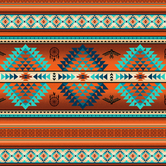 Tucson Diamond Stripe Copper Orange Elizabeth's Studio Cotton Fabric ES-536-Copper