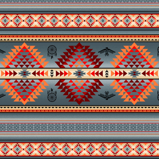 Tucson Diamond Stripe Grainy Elizabeth's Studio Cotton Fabric ES-536-Gray