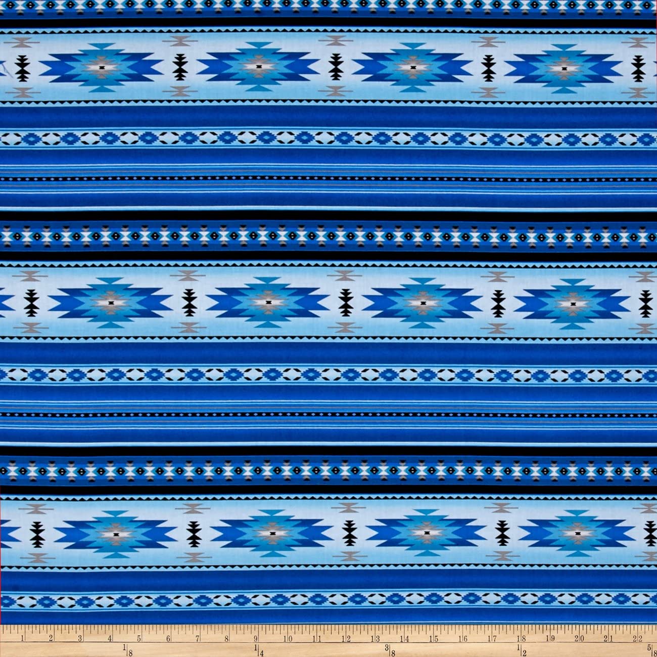 Tucson Stone Blanket Blue Elizabeth's Studio Cotton Fabric ES-201 Blue