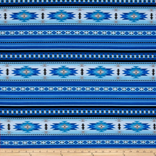 Tucson Stone Blanket Blue Elizabeth's Studio Cotton Fabric ES-201 Blue