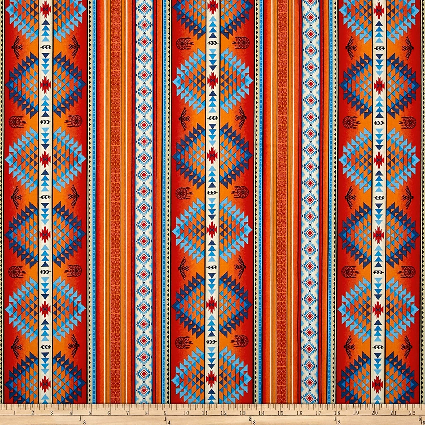 Tucson Stripe Terracotta Elizabeth's Studio Cotton Fabric ES-536 Terra