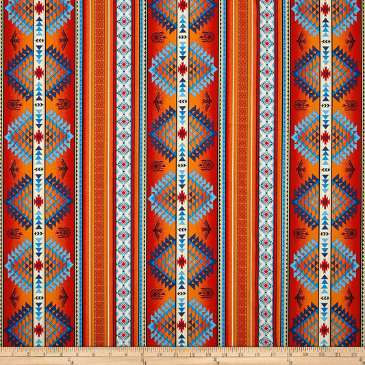 Tucson Stripe Terracotta Elizabeth's Studio Cotton Fabric ES-536 Terra