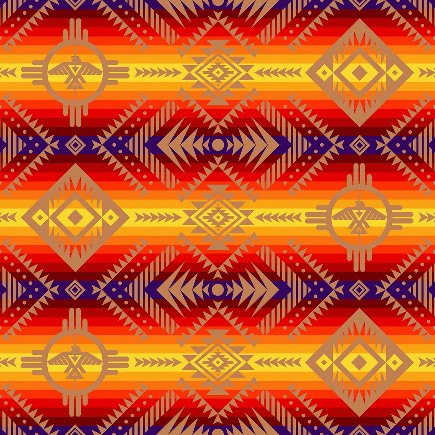 Tucson Thunderbird Red Elizabeth's Studio Cotton Fabric
