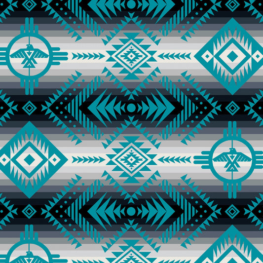 Tucson Thunderbird Teal Blue Elizabeth's Studio Cotton Fabric ES-647-TEAL