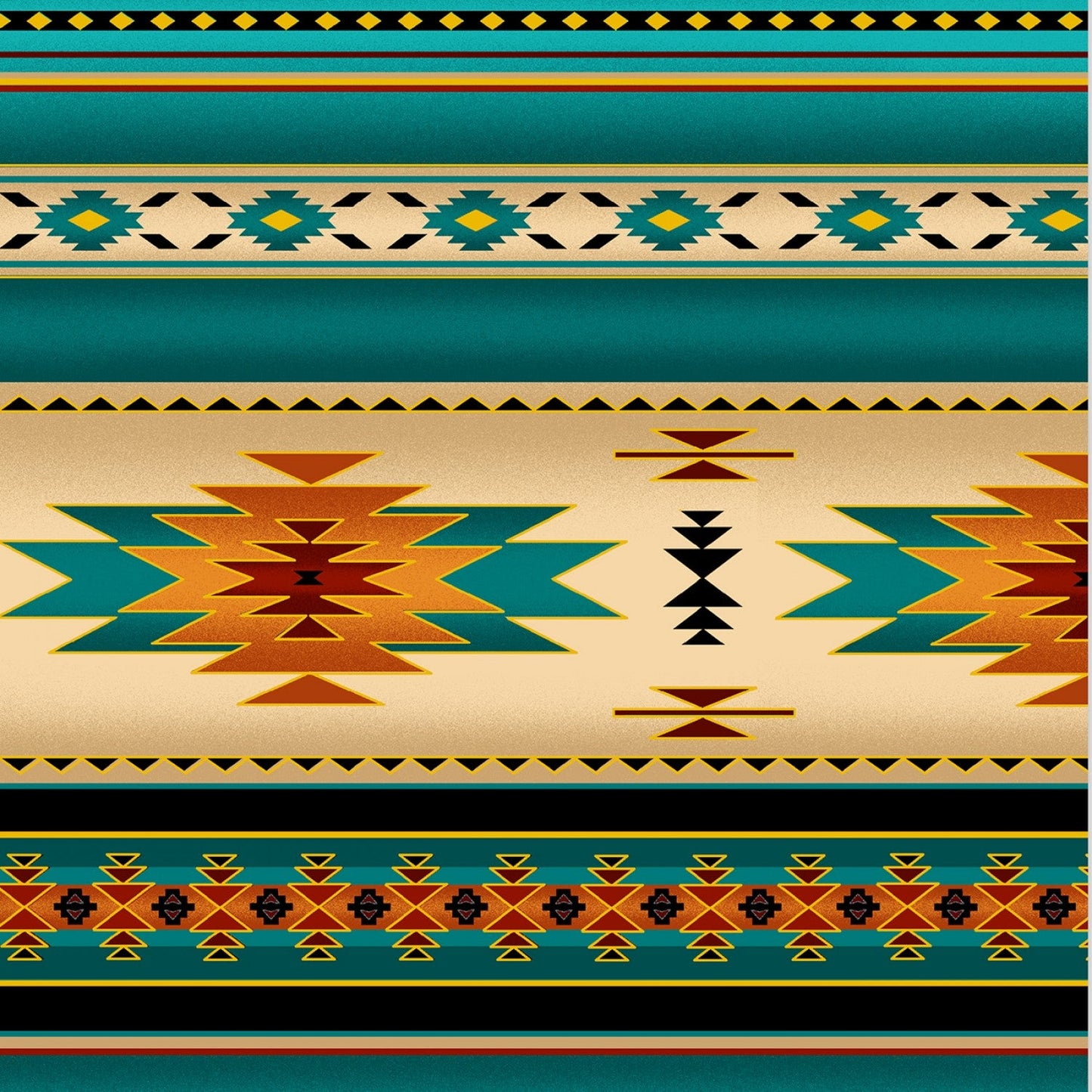 Tucson Stone Metallic Gold Stripes Turquoise Blue Elizabeth's Studio Cotton Fabric ES-M201-Turq