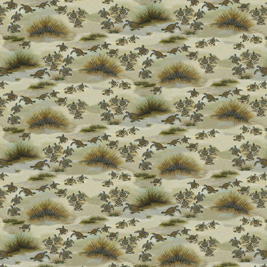 Turtle March Bale of Turtles Sand Beige Lisa Marie Sparling Henry Glass Cotton Fabric HG-1144-31