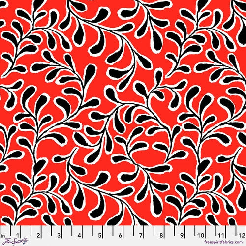 Twig Red Philip Jacobs February 2023  Kaffe Fassett Collective Free Spirit Cotton fabric FS-PPWGP196.RED