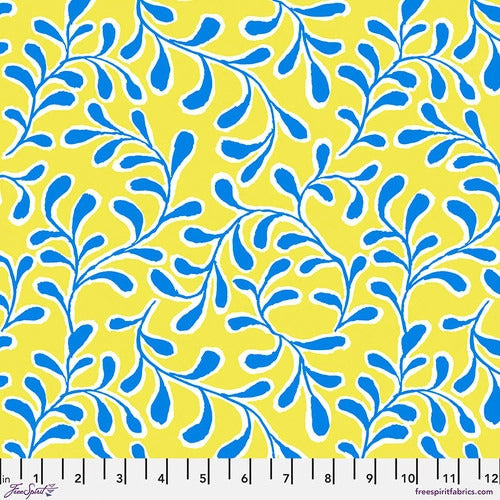 Twig Yellow Philip Jacobs February 2023 Kaffe Fassett Collective Free Spirit Cotton fabric FS-PPWGP196.YELLOW