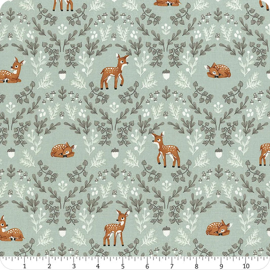 Twilight Creatures Wild Fawns Songbird Blue Natalia Juan Abello Riley Blake Designs Cotton