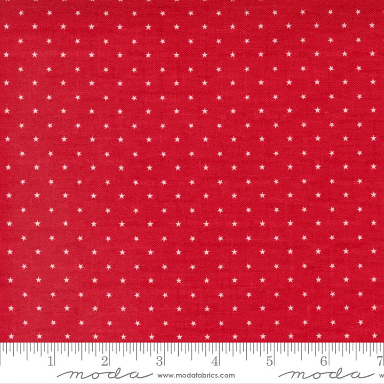 Twinkle Dot Star Cherry Red April Rosenthal of Prairie Grass Moda Cotton Fabric