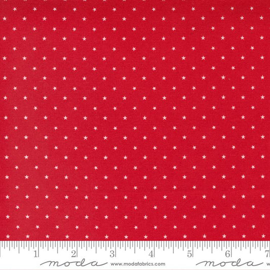 Twinkle Dot Star Cherry Red April Rosenthal of Prairie Grass Moda Cotton Fabric