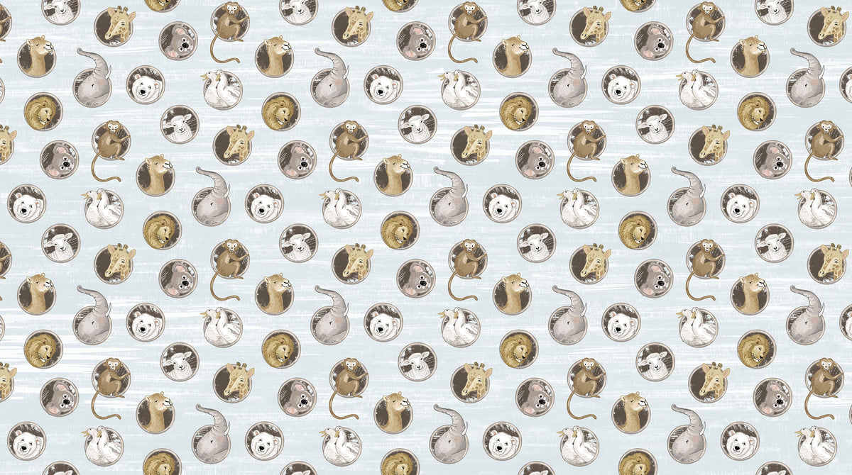 Two by Two Porthole Toss Pale Blue Multi Deborah Edwards Northcott Fabrics Cotton Fabric NC-28714-41 | US Fabric Shop