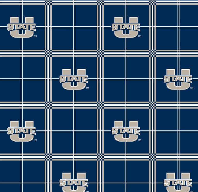 Utah State Aggies NCAA College Plaid Sykel Enterprises Cotton Flannel Fabric USU-023 | US Fabric Shop