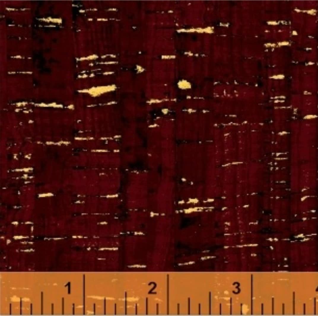 Uncorked Brick Dark Red Metallic Thread Windham Cotton Fabric