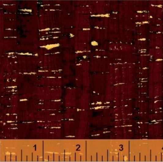 Uncorked Brick Dark Red Metallic Thread Windham Cotton Fabric WF-50107M-25