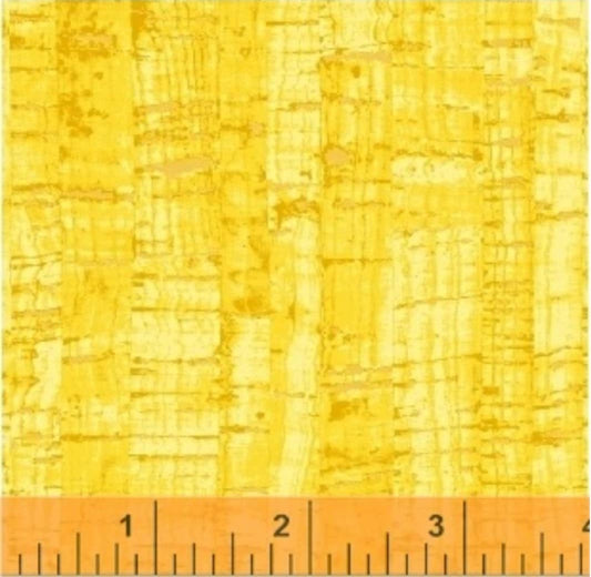 Uncorked Butter Yellow Metallic Thread Windham Cotton Fabric WF-50107M-36