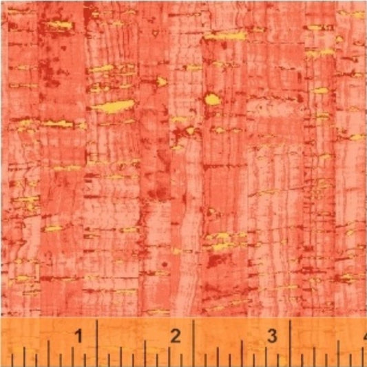 Uncorked Coral Orange Metallic Thread Windham Cotton Fabric WF-50107M-38