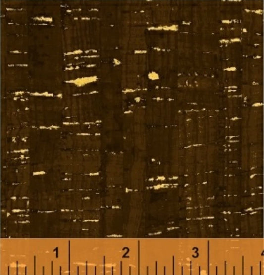 Uncorked Espresso Dark Brown Metallic Thread Windham Cotton Fabric WF-50107M-26