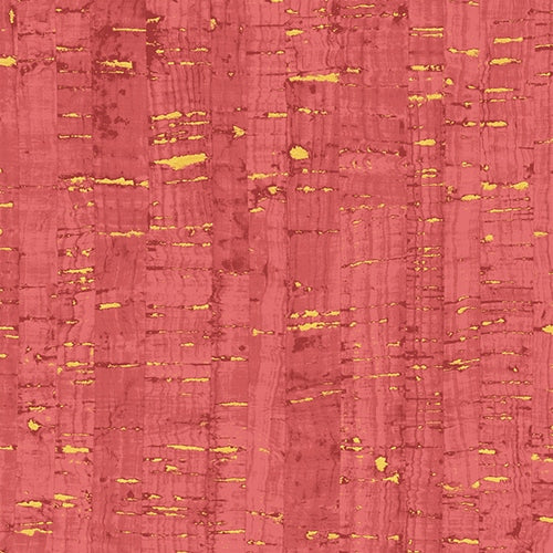 Uncorked Lipstick Red Pink Salmon Gold Metallic Thread Windham Cotton Fabric WF-50107M-19