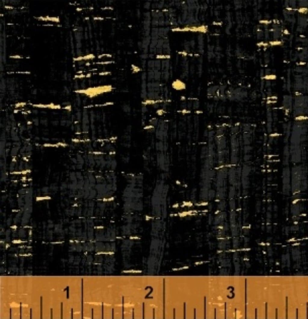 Uncorked Onyx Black Metallic Thread Windham Cotton Fabric WF-50107M-27