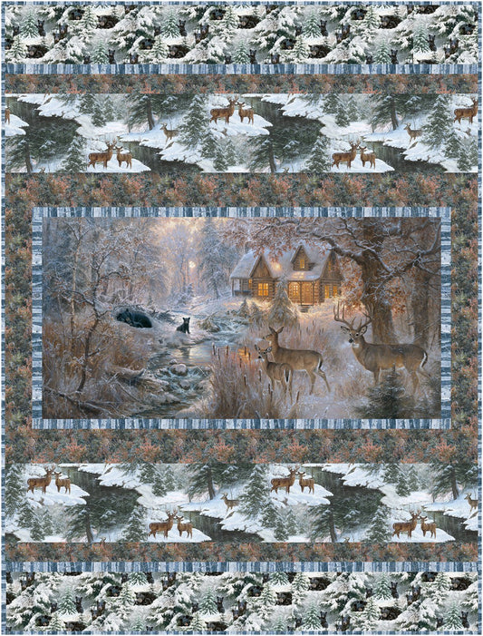 Under the Moonlight Deer Quilt 3 Wishes-FREE PATTERN