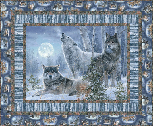 Under the Moonlight Wolves Quilt 3 Wishes-FREE PATTERN