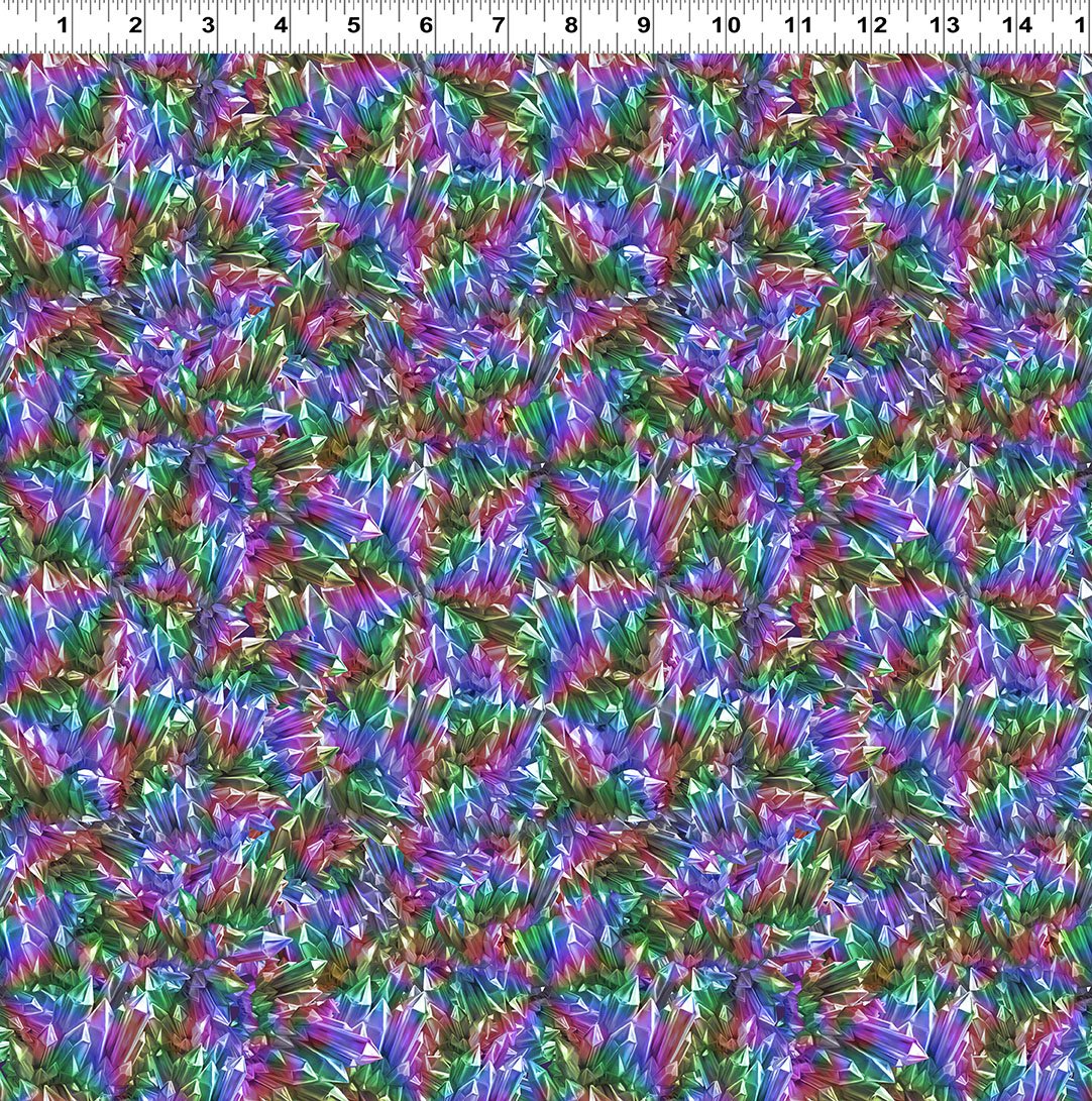 Unicorn Magic Crystals Multi Anne Stokes Clothworks Cotton Fabric CLT-Y4712-55