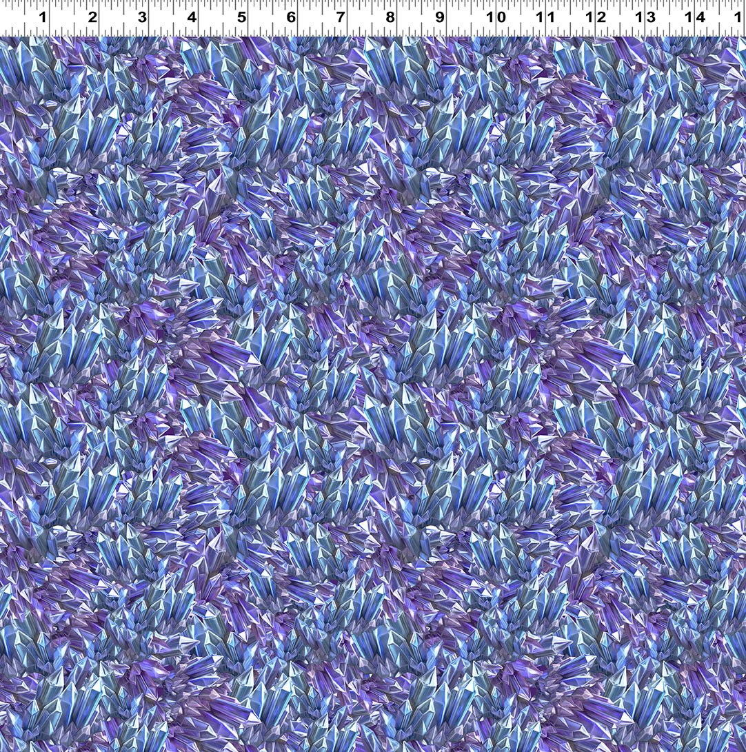 Unicorn Magic Crystals Periwinkle Anne Stokes Clothworks Cotton Fabric CLT-Y4712-85