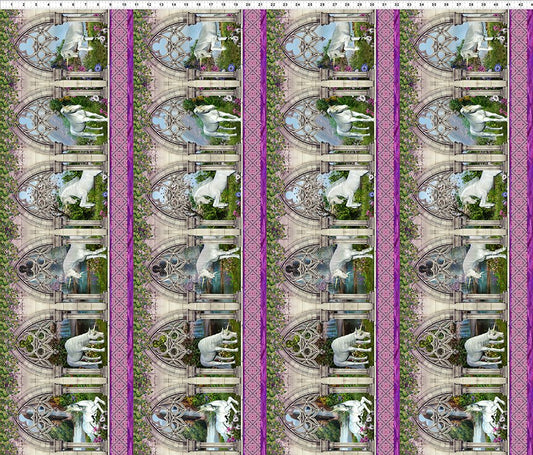 Unicorns Unicorn Border Multi Jason Yenter In The Beginning Cotton Fabric