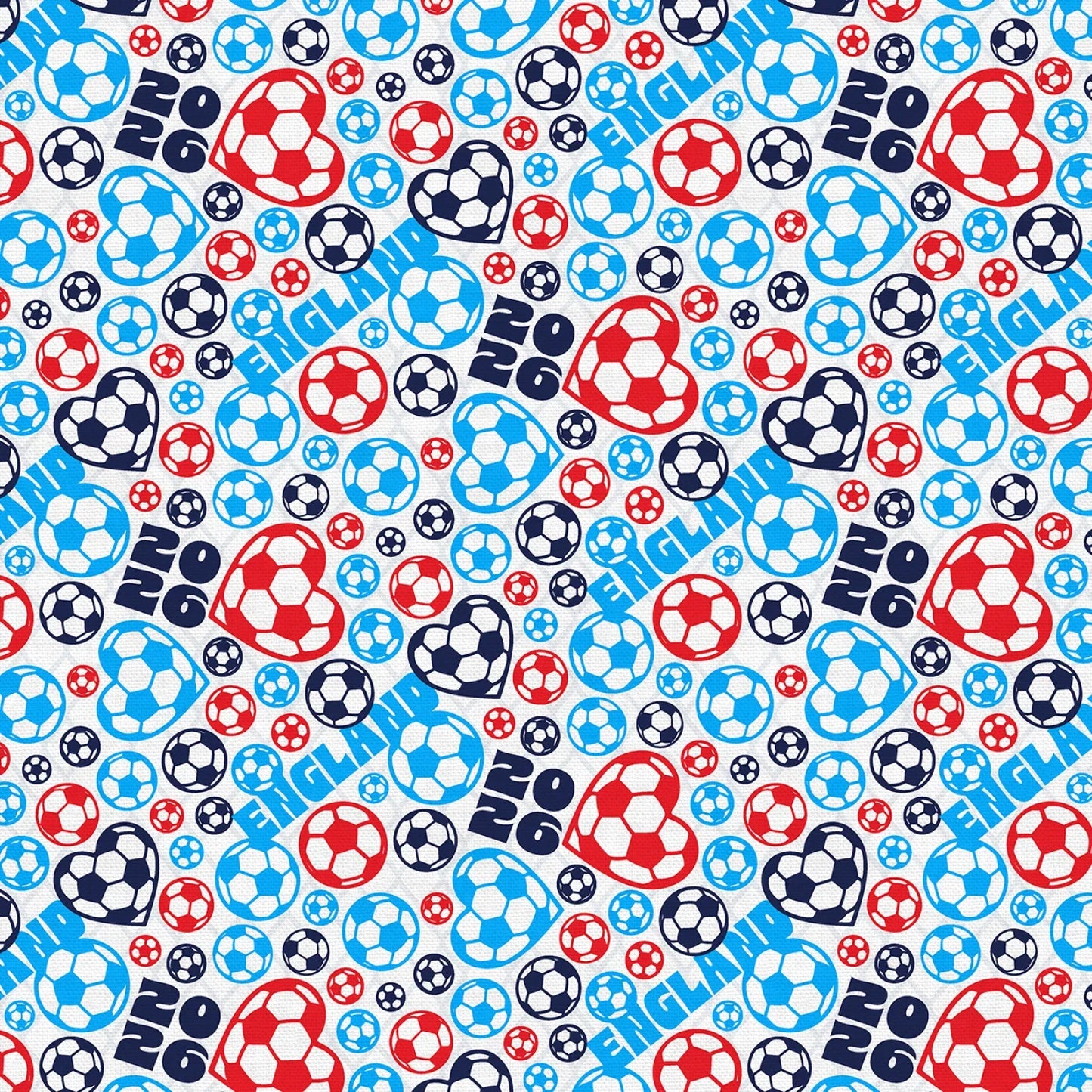 United We Play England Soccer Ball Toss Red Blue Paintbrush Studios Cotton Fabric PBS-120-26543