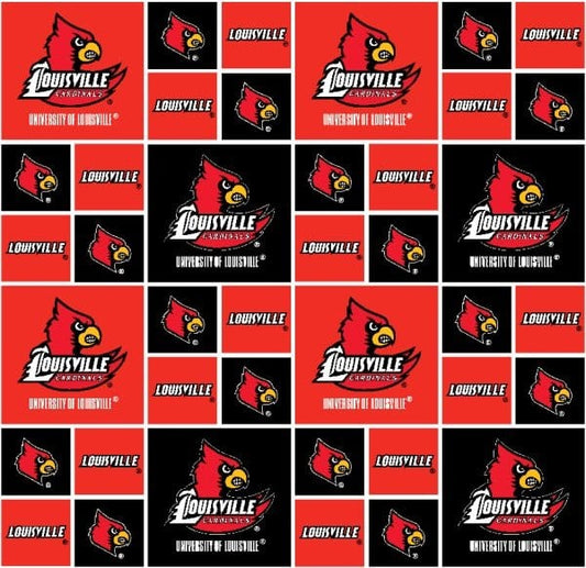 Louisville Cardinals NCAA College Box Sykel Cotton Fabric LOU-020