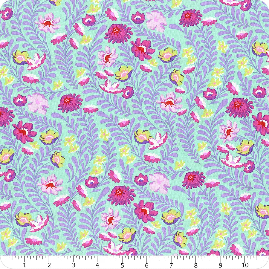 Untamed Flowerfield Neon Cosmic Tula Pink Free Spirit Cotton Fabric FS-PWTP243.Cosmic