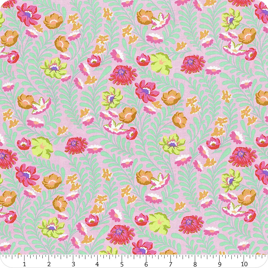 Untamed Flowerfield Neon Lunar Tula Pink Free Spirit Cotton Fabric FS-PWTP243.Lunar
