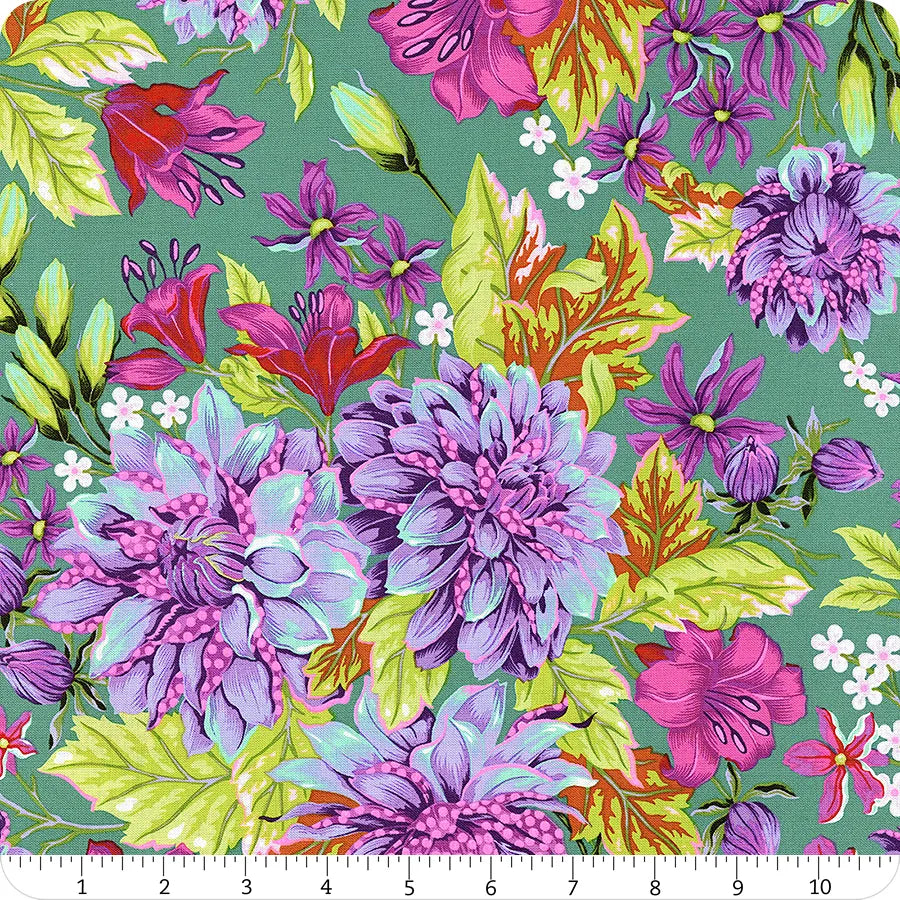 Untamed Hello Dahlia Neon Cosmic Tula Pink Free Spirit Cotton Fabric